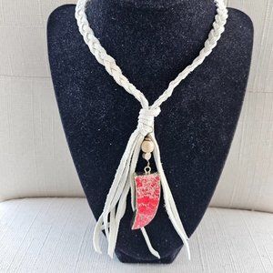 Elise. M Women Necklace Leather Braided Cord Ladies Fashion Necklace New